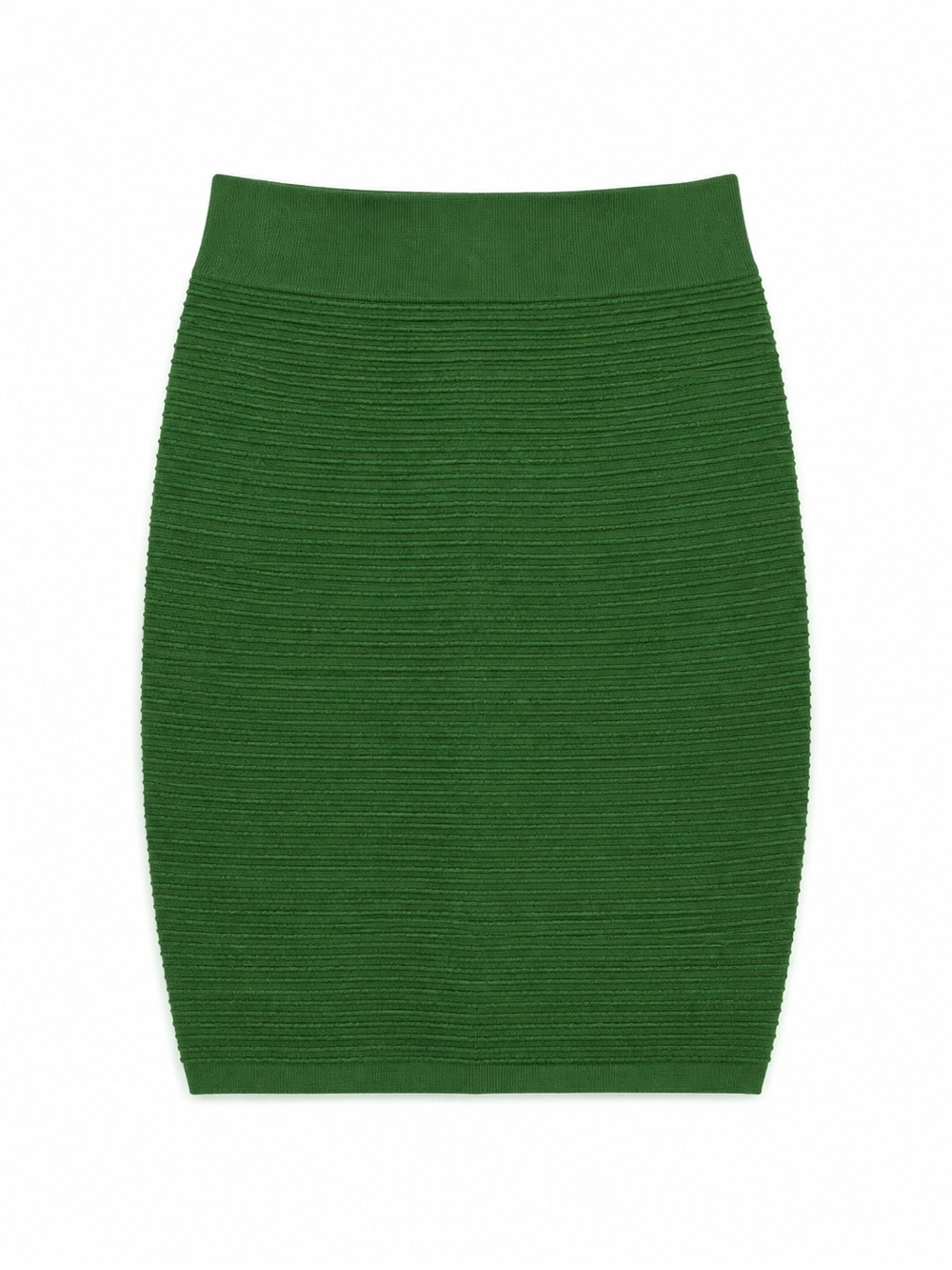 bebe Forest Green Ribbed Knit Pencil Skirt